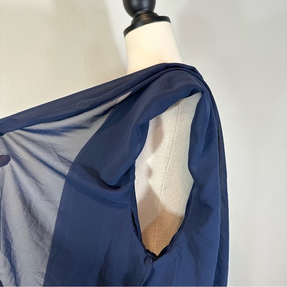 ASOS Maternity Dress Blue Sleeveless Chiffon Overlay NWT Size 14 (B31#10) - Picture 9 of 12